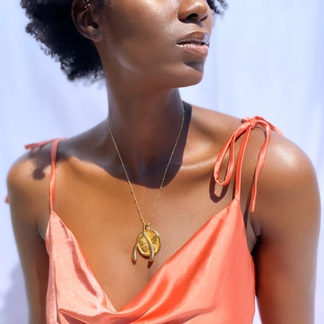 Z - Lucky Gold Wishbone Pendant 5 Z - Lucky Gold Wishbone Pendant - Image 5