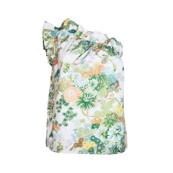 One Shoulder Ruffle Top, Spring Chinoiserie