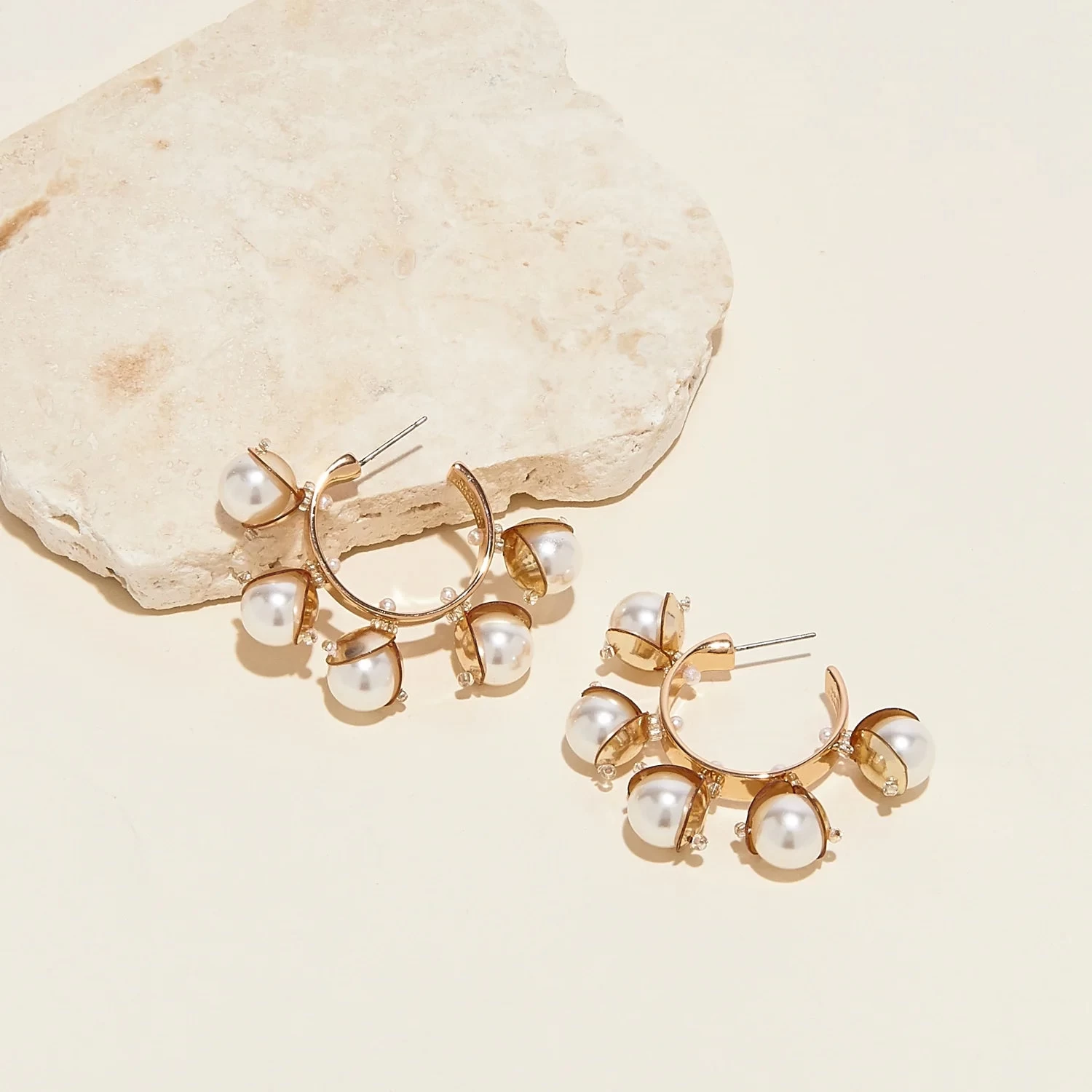 Mini Delfina Hoops, Blush 3 Mini Delfina Hoops, Blush - Image 3