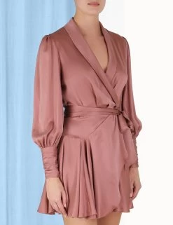 Zimmermann Silk Wrap Mini Dress, Dusty Pink 9 Zimmermann Silk Wrap Mini Dress, Dusty Pink -Fashion Clothing Shop 5.8067drf23.dpi .dusty pink