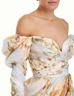 Zimmermann Luminosity Drape Mini Dress, Ivory Garden Floral -Fashion Clothing Shop 9.7964df231.ivgf .ivory garden floral