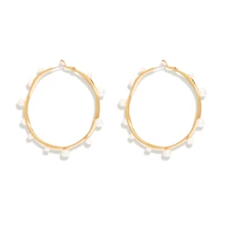 Isla Pearl Hoop, White Gold