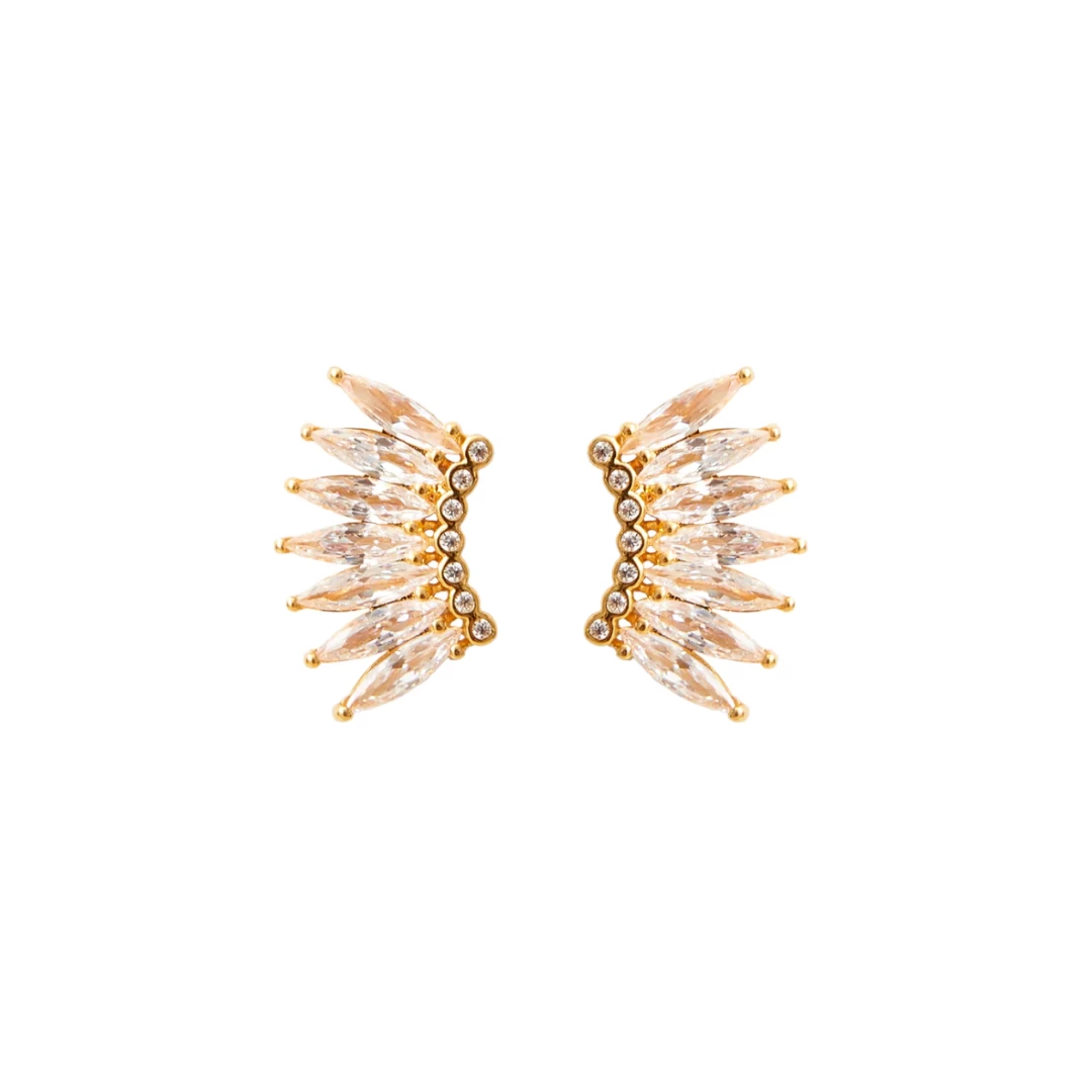 Petite Crystal Madeline Studs, Gold 1 Petite Crystal Madeline Studs, Gold