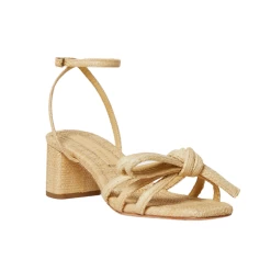 Loeffler Randall Mikel Bow Mid-Heel Sandal, Natural