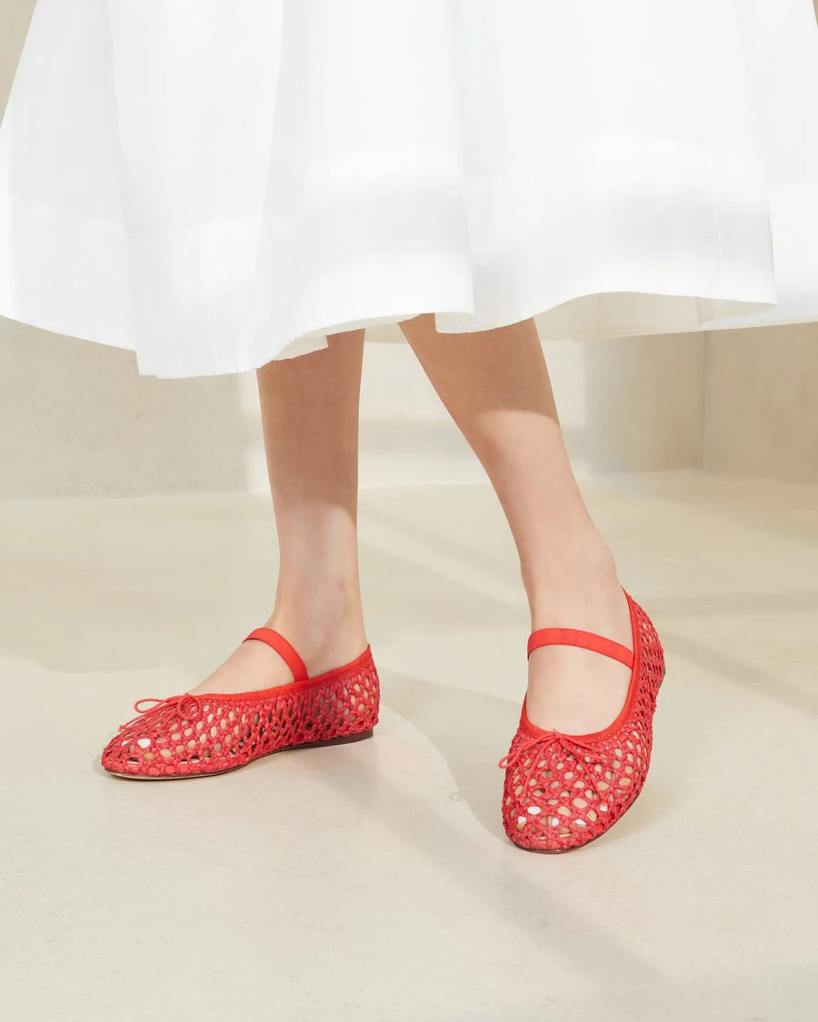 Loeffler Randall Leonie Crochet Ballet Flat, Red 2 Loeffler Randall Leonie Crochet Ballet Flat, Red - Image 2