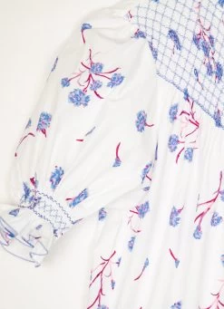 Elena Dress, Blue Carnation Bouquet -Fashion Clothing Shop IMG 2825