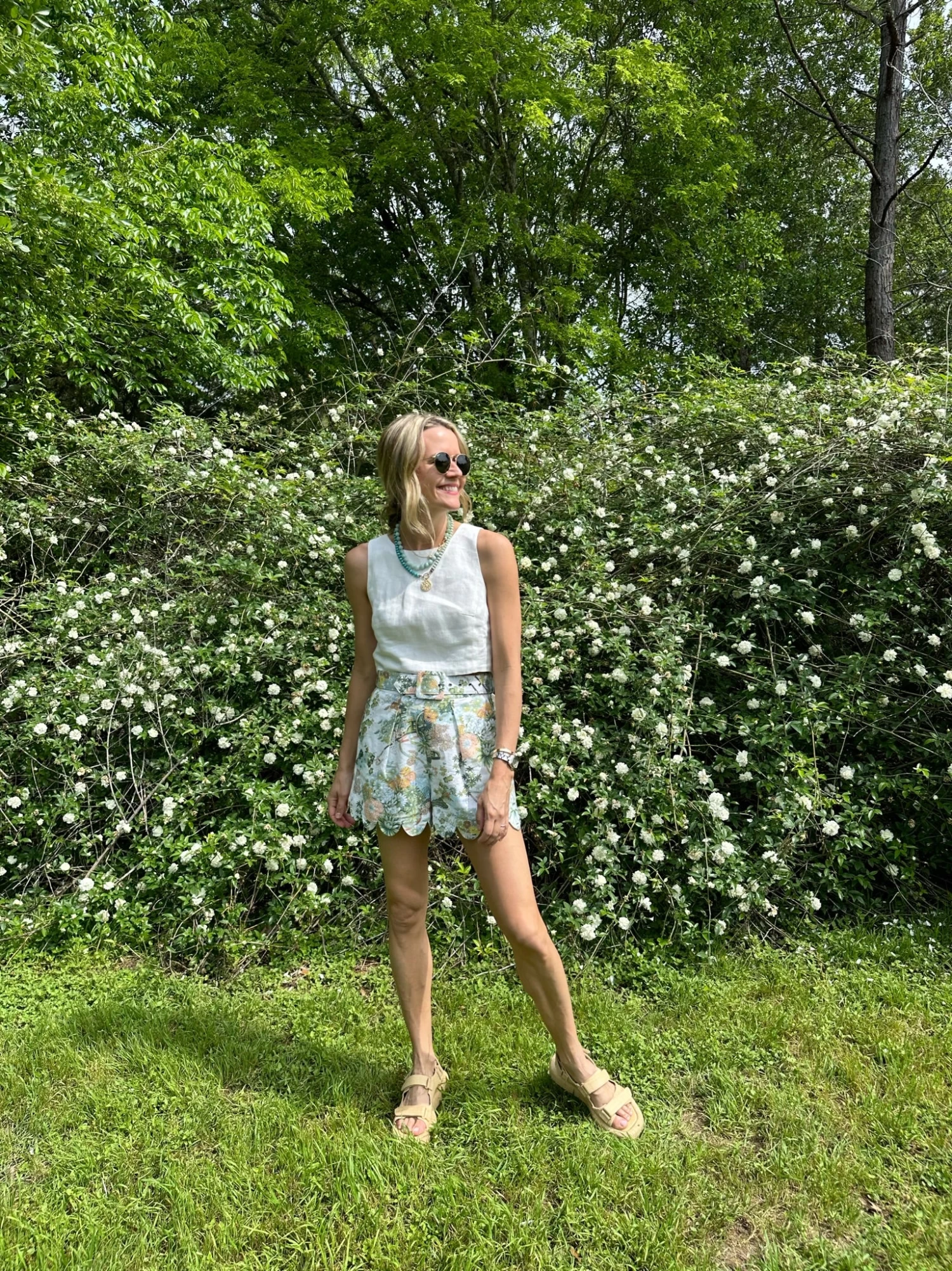 Belted Scallop Shorts, Spring Chinoiserie 2 Belted Scallop Shorts, Spring Chinoiserie - Image 2