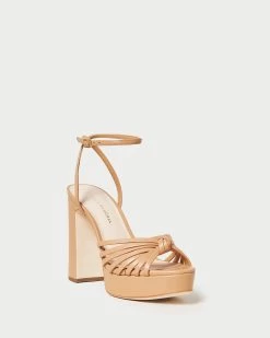 Loeffler Randall Rivka Leather Knot Platform Sandal, Dune -Fashion Clothing Shop RIVKA N DUNE 1
