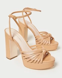Loeffler Randall Rivka Leather Knot Platform Sandal, Dune -Fashion Clothing Shop RIVKA N DUNE 3