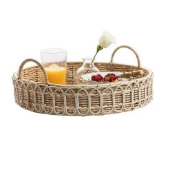 Provence Rattan Whitewash Round Tray -Fashion Clothing Shop RT02 10alt3