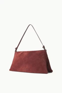 Staud Vivi Shoulder Bag, Mahogany Suede -Fashion Clothing Shop STAUD VIVI SHOULDERBAG MAHOGANY FALL 23 ECOM 2