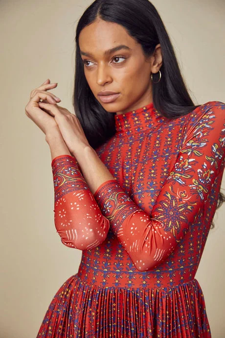 Sabine Dress, Red Essex Block Border 4 Sabine Dress, Red Essex Block Border - Image 4