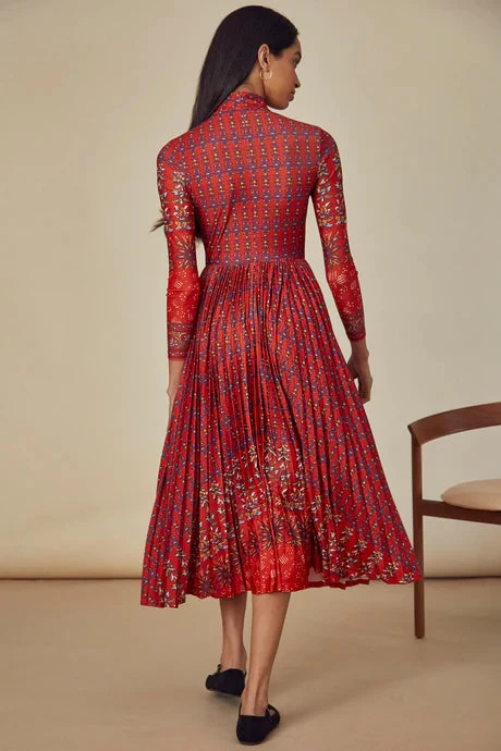 Sabine Dress, Red Essex Block Border 5 Sabine Dress, Red Essex Block Border - Image 5