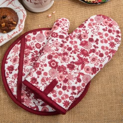 Field Of Flowers Mitt & Pot Holder 2pc Set - Ruby -Fashion Clothing Shop ScreenShot2022 09 28at3.48.23PM