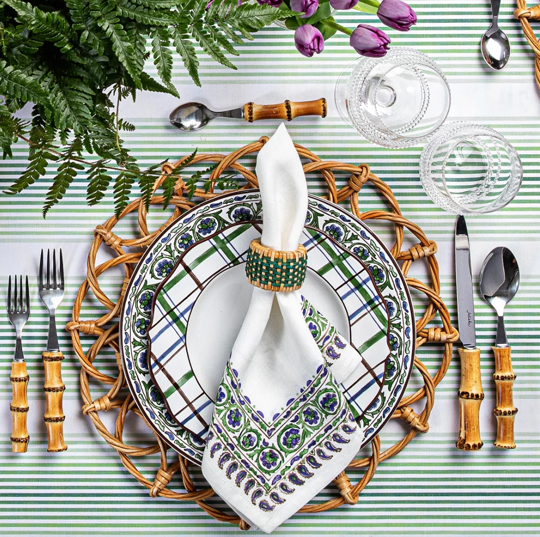 Woven Napkin Ring - Green 2 Woven Napkin Ring - Green - Image 2