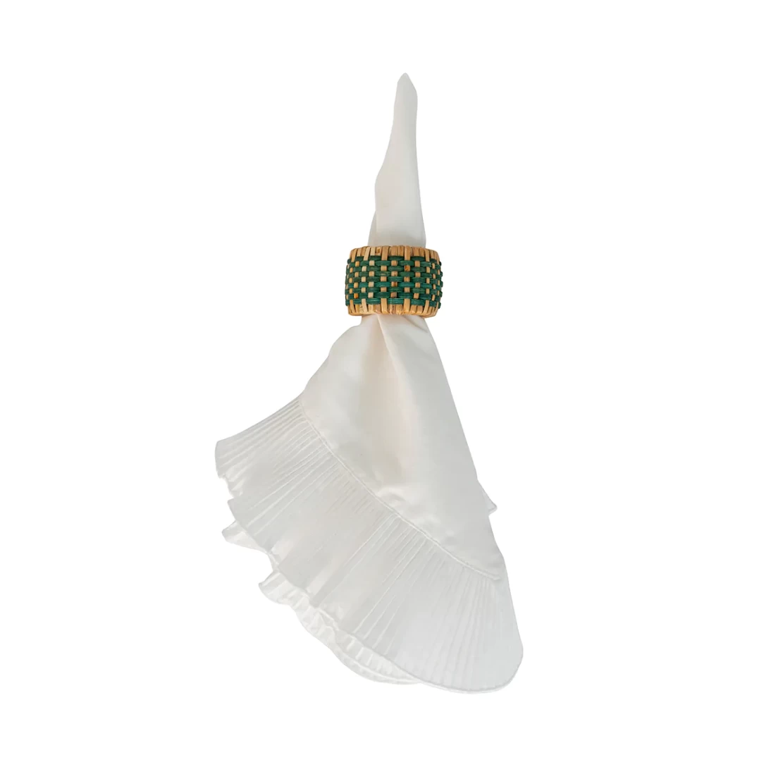 Woven Napkin Ring - Green 3 Woven Napkin Ring - Green - Image 3