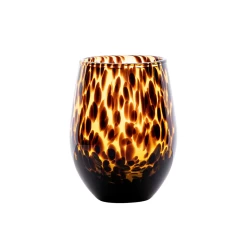 Puro Stemless Wine Glass - Tortoiseshell