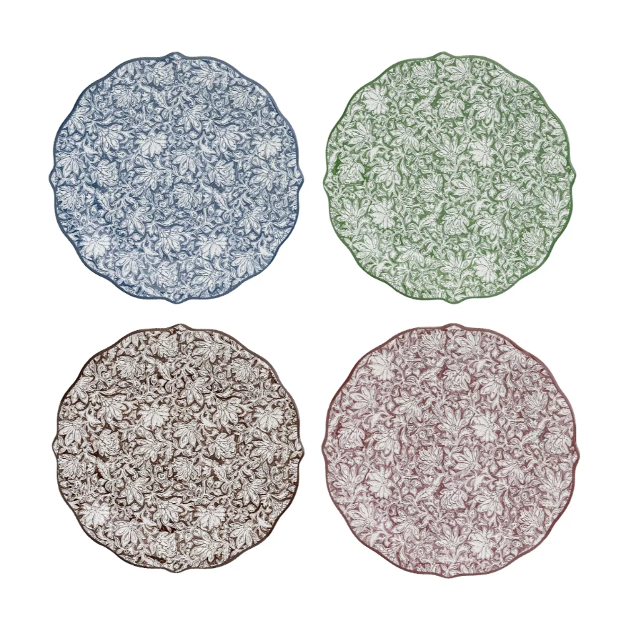 Veronica Beard Bohemian Vine Party Plates, Assorted Set/4 1 Veronica Beard Bohemian Vine Party Plates, Assorted Set/4