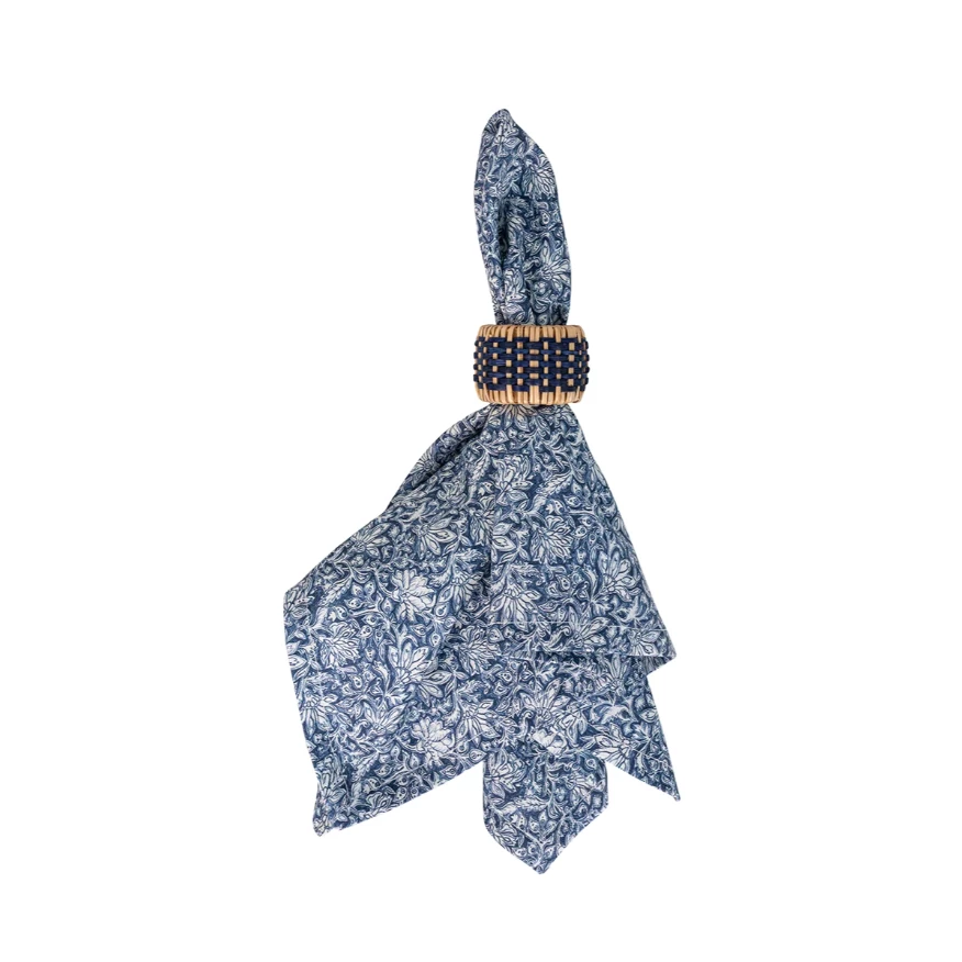 Veronica Beard Bohemian Vine Navy Napkin Set/4 2 Veronica Beard Bohemian Vine Navy Napkin Set/4 - Image 2