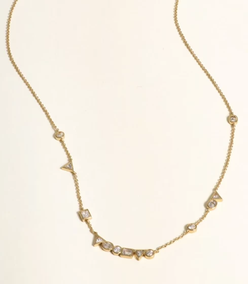 Constellation Crystal Necklace, Gold 2 Constellation Crystal Necklace, Gold - Image 2
