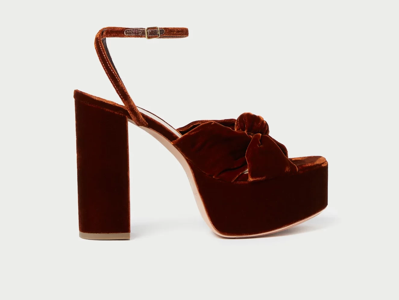 Loeffler Randall Roz Knot Platform Sandal, Sienna Velvet 3 Loeffler Randall Roz Knot Platform Sandal, Sienna Velvet - Image 3