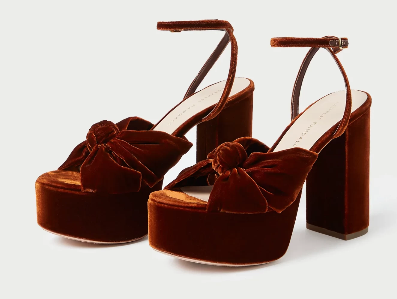 Loeffler Randall Roz Knot Platform Sandal, Sienna Velvet 2 Loeffler Randall Roz Knot Platform Sandal, Sienna Velvet - Image 2