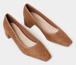 Loeffler Randall Nerine Mid Heel Pump, Brown Woven Raffia -Fashion Clothing Shop Screenshot2023 09 20at4.10.10PM