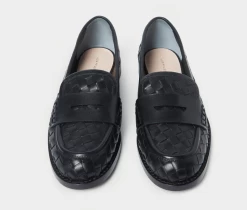 Loeffler Randall Rachel Loafer, Black Woven -Fashion Clothing Shop Screenshot2023 09 20at4.15.33PM