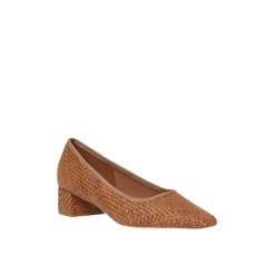 Loeffler Randall Nerine Mid Heel Pump, Brown Woven Raffia
