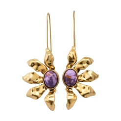 Lou Drop Earrings, Purple