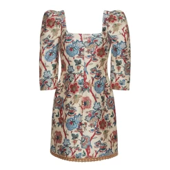 Belinda Dress, Turtledove Baroque Floral