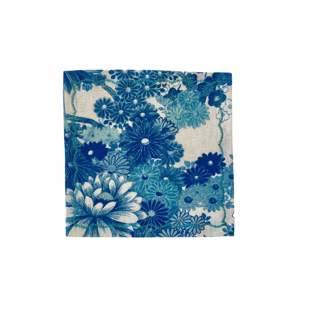 Chinoiserie Cocktail Napkins, Blue Multi (Set Of 4) 1 Chinoiserie Cocktail Napkins, Blue Multi (Set Of 4)