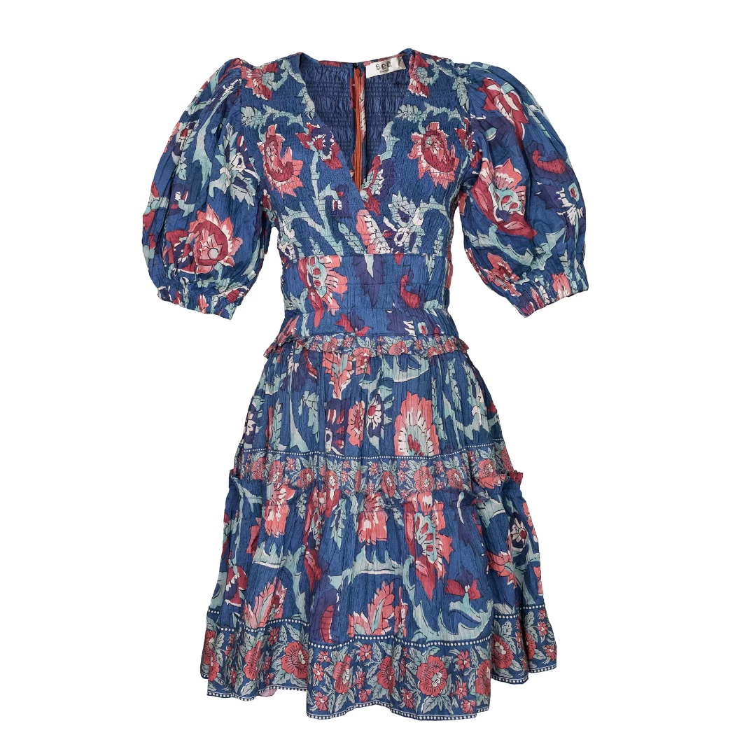 Rory Puff Sleeve Dress, Rose 1 Rory Puff Sleeve Dress, Rose