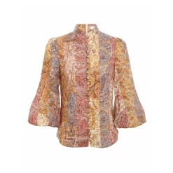 Zimmermann Luminosity Blouse, Multi Paisley Stripe