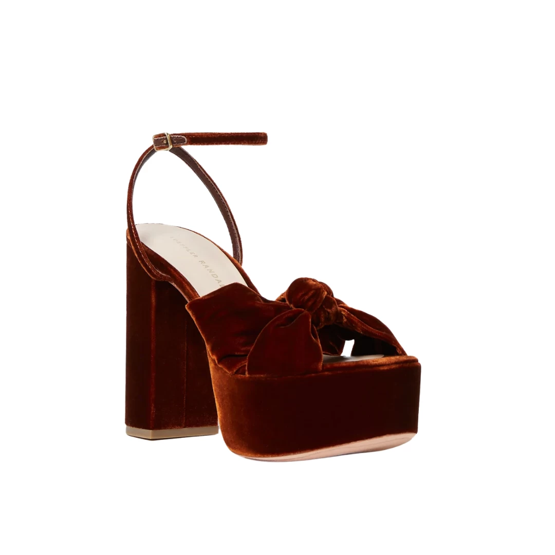 Loeffler Randall Roz Knot Platform Sandal, Sienna Velvet 1 Loeffler Randall Roz Knot Platform Sandal, Sienna Velvet