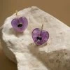 Edyth Heart Earrings, Lilac