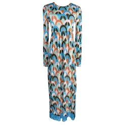 Liza Dress In Geo Dew Moss