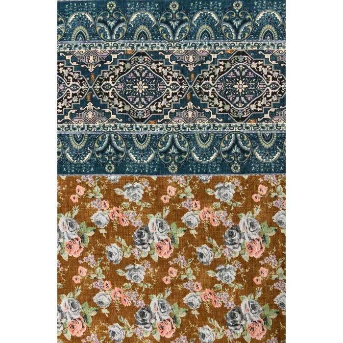 Marley Tablecloth, Blue X Mustard 1 Marley Tablecloth, Blue X Mustard