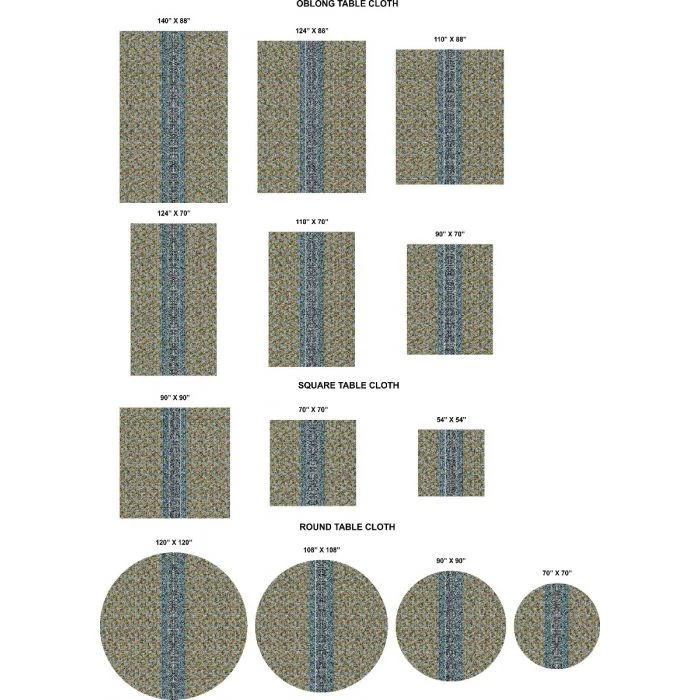 Marley Tablecloth, Blue X Mustard 2 Marley Tablecloth, Blue X Mustard - Image 2