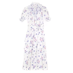 Elena Dress, Blue Carnation Bouquet