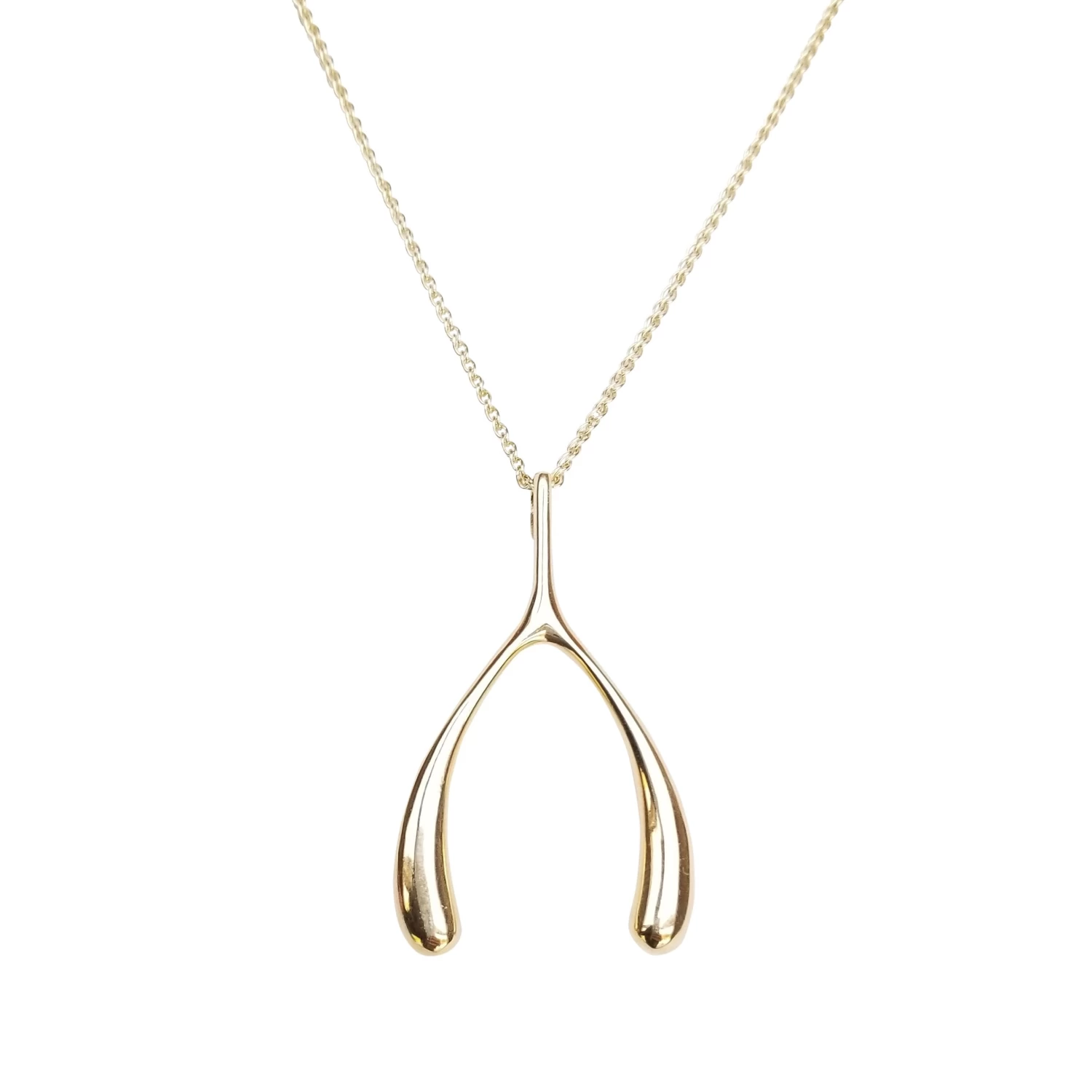 Z - Lucky Gold Wishbone Pendant 1 Z - Lucky Gold Wishbone Pendant